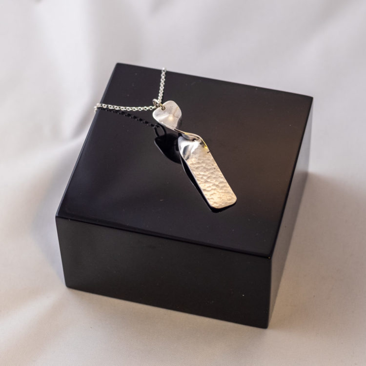 Hammer Textured Twist Pendant